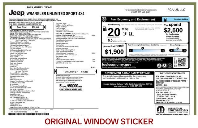 2019 Jeep Wrangler Unlimited Sport S